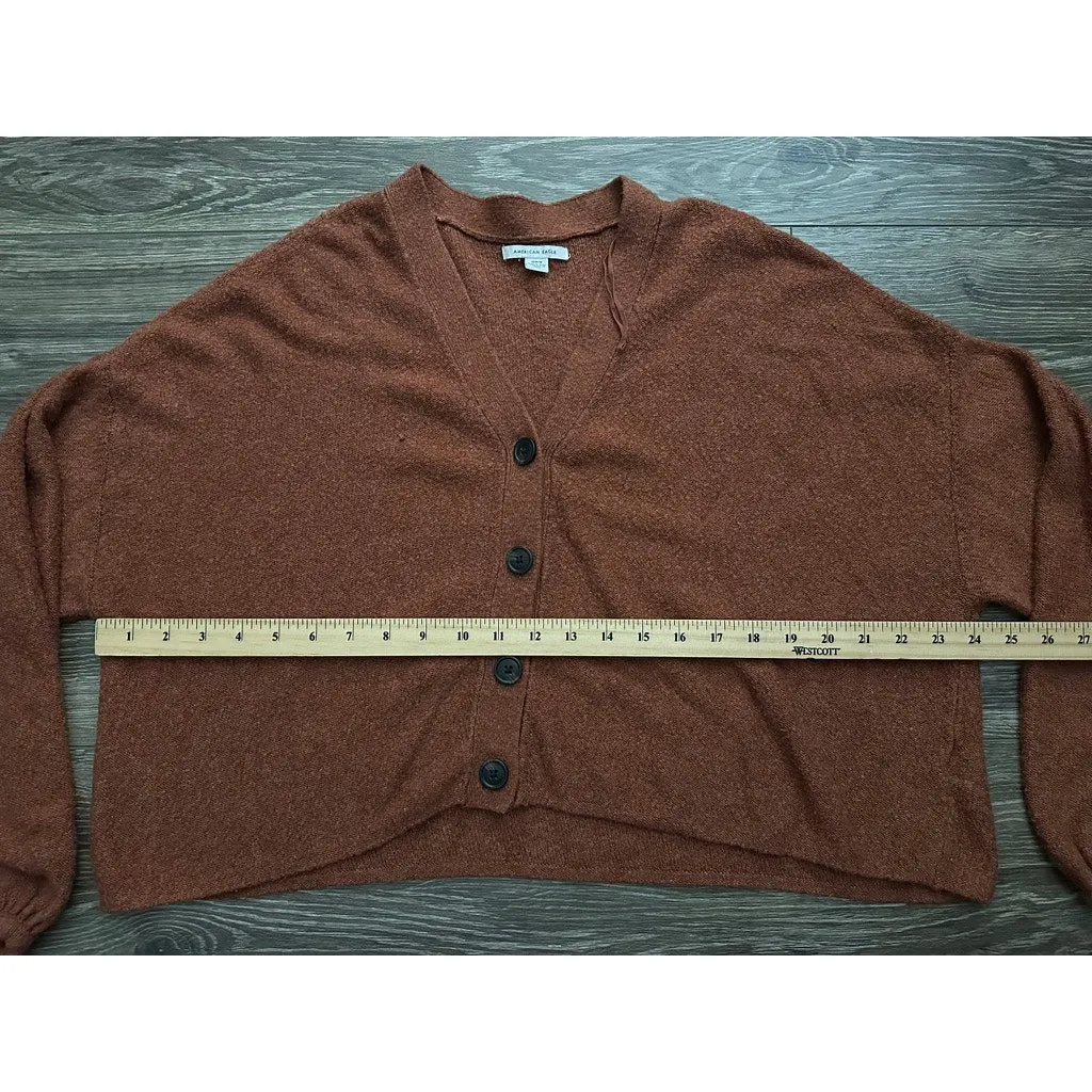 American Eagle Cardigan Rust size Medium Brown - Image 3