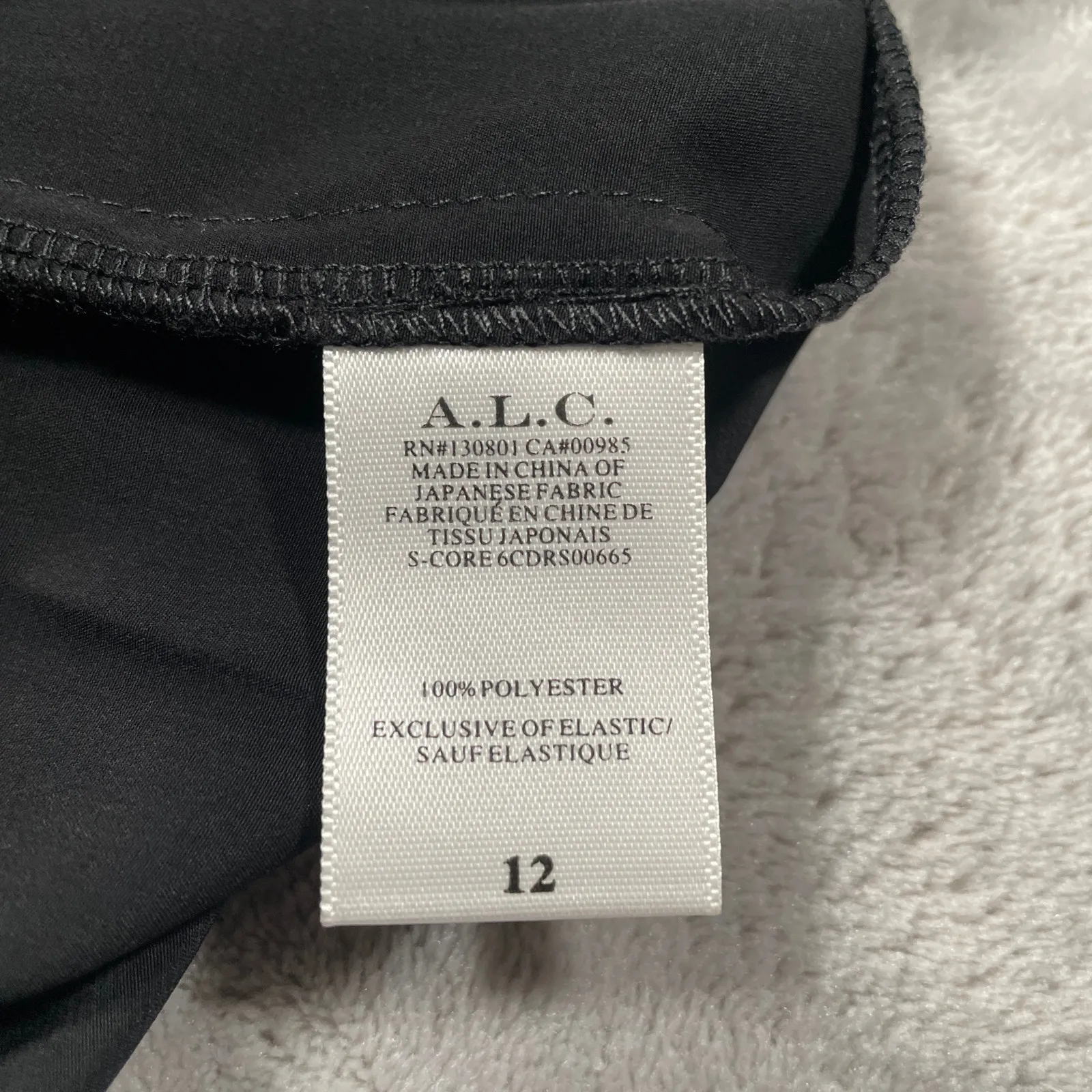 ALC Renzo Dress Womens 12 Black Matte Pleated Midi Evening Cocktail Party Formal - Image 6