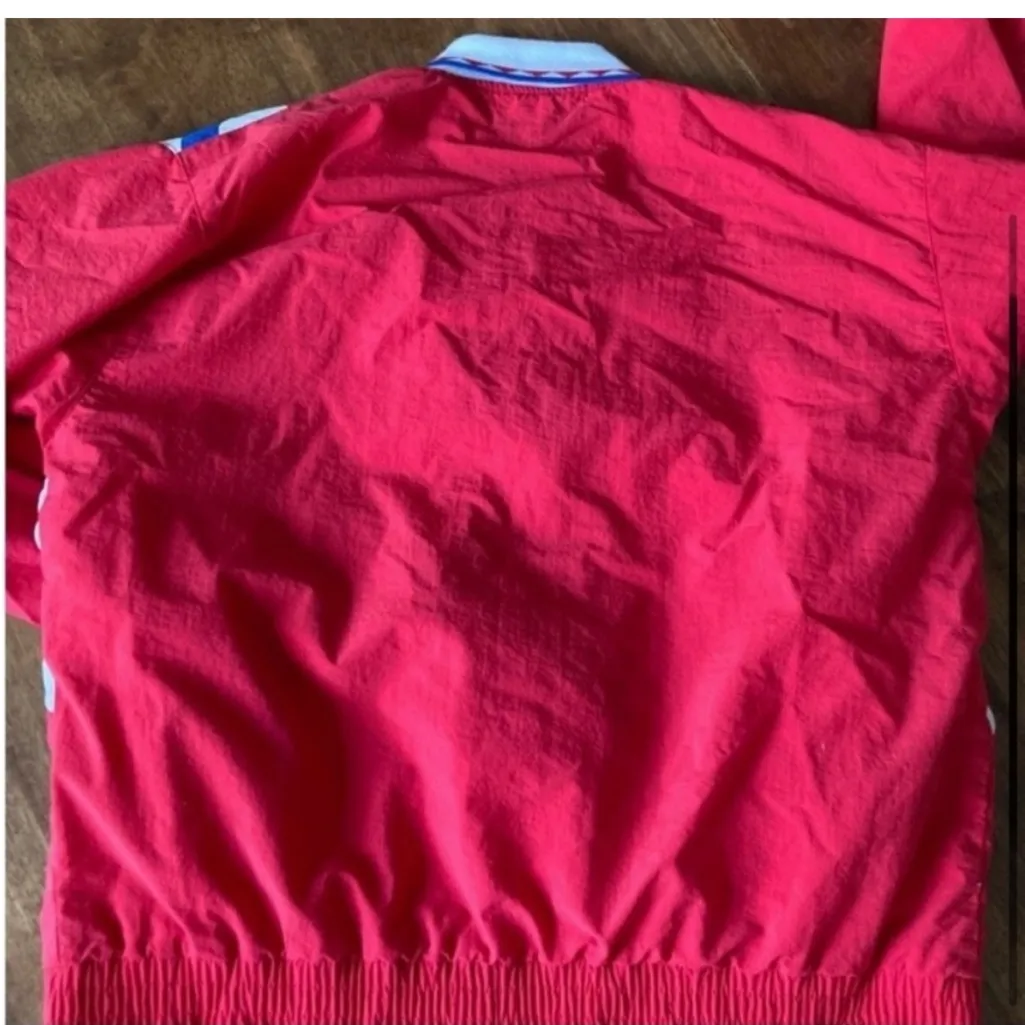 80s Belvedere Windbreaker or Track Jacket Red Size L - Image 4