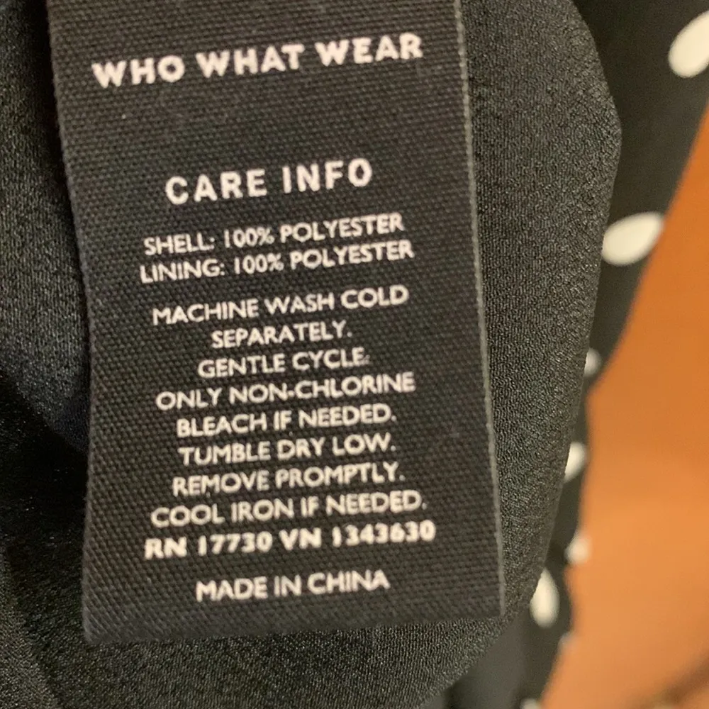 Who What Wear Black & White Polka Dot Lined Dress with Flutter Short Sleeves - Image 7