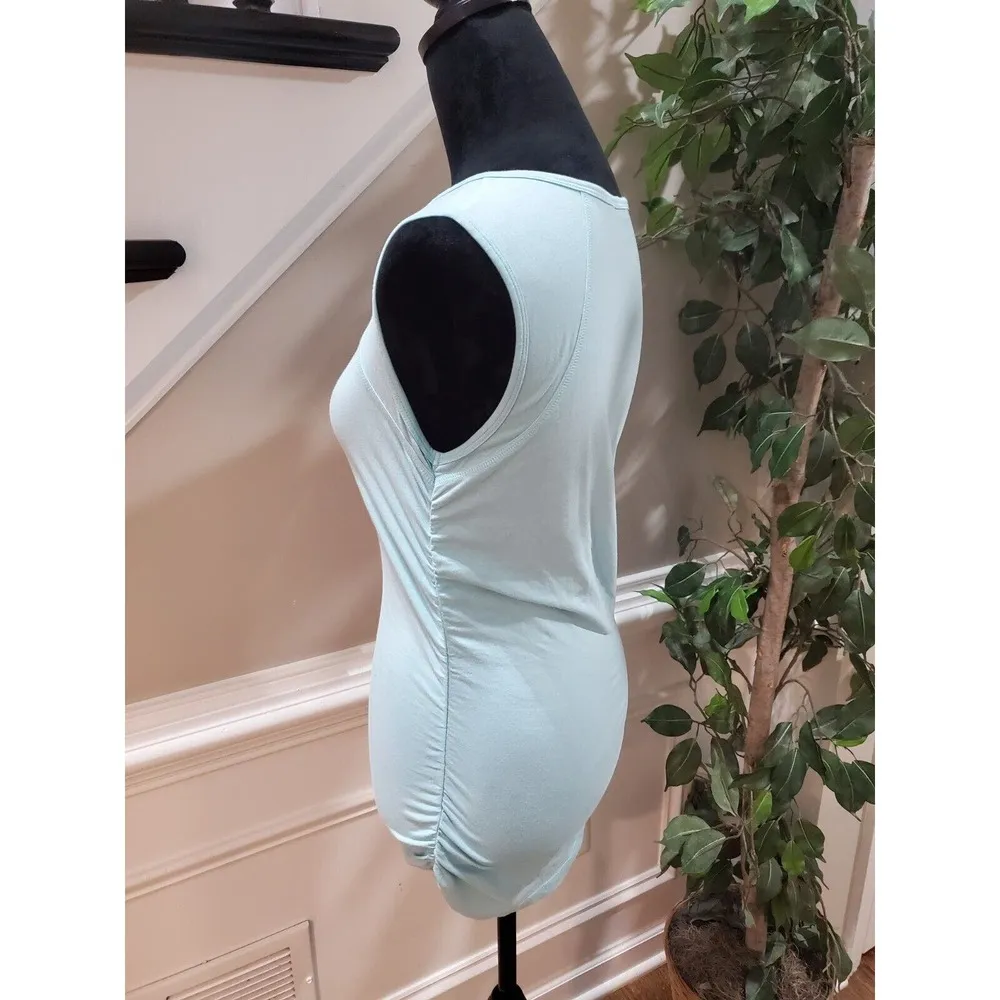 Cabi Women's Green Solid Cotton V-Neck Sleeveless Casual Top Blouse Size Medium - Image 5