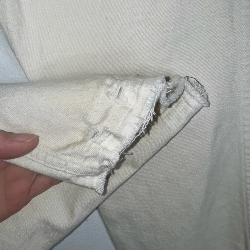 AMO Denim High‎ Rise Bella White Oak Jeans W/ Undone Hem Size 25 CP - Image 5