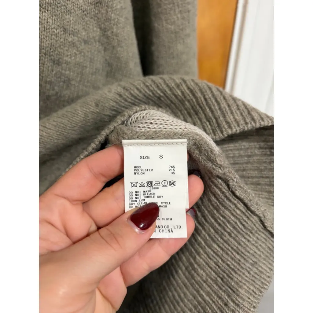 MACPHEE Tomorrowland Taupe Wool Blend Crewneck Sweater Women’s Japan Minimalist Gray - Image 3