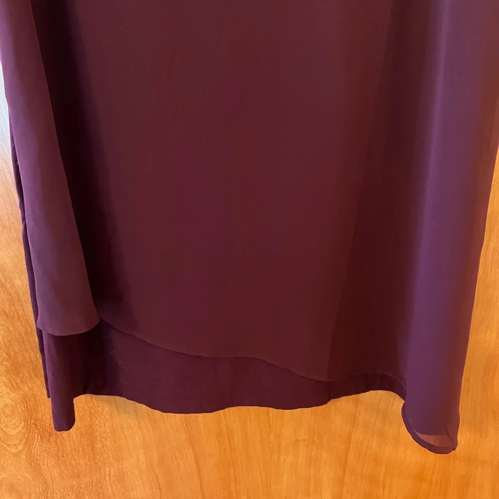 LOGO Lavish by Lori Goldstein Tank Top Beaded Chiffon Overlay Shirt Medium - Image 4