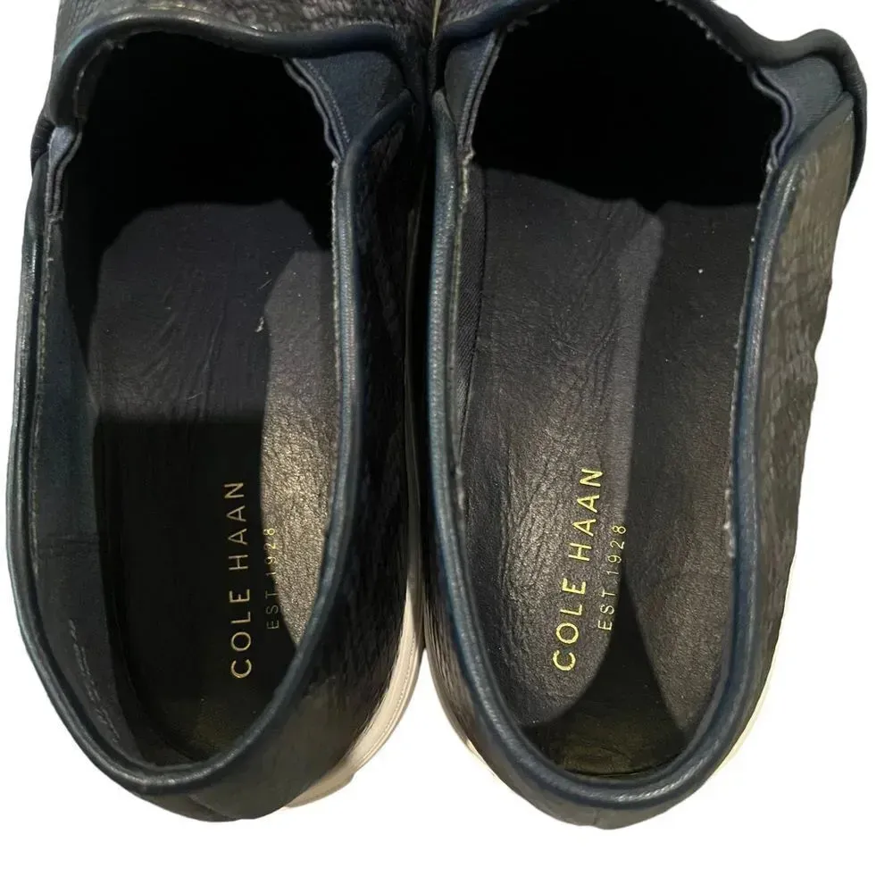 Cole Haan Grand OS Bowie Women’s Slip On Blue Snake Print Shoes‎ Size 8 - Image 9