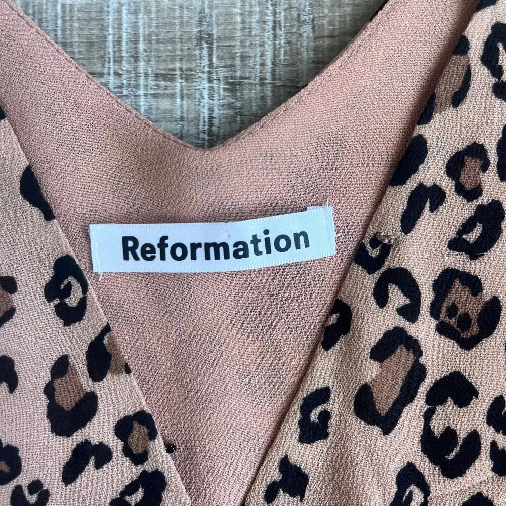 Reformation Feline Leopard Print Mini Dress Size S - Image 2