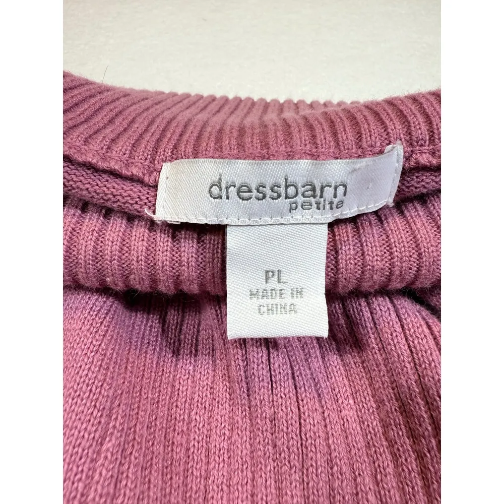 Dressbarn Petite Women's Purple Mock Neck Long Sleeve Knit Sweater - Image 3