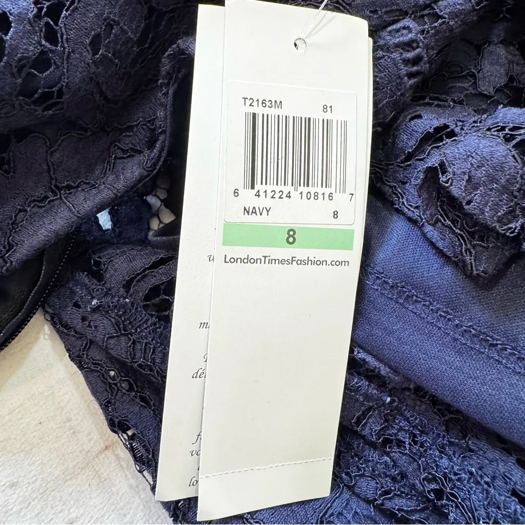 London Times Navy Blue Lace Overlay Sleeveless Fit & Flare Party Dress ModCloth - Image 7