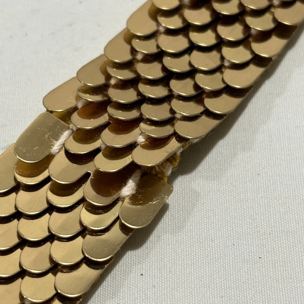 Vintage 70’s 80’s shiny gold link stretchy slinky belt - Image 5