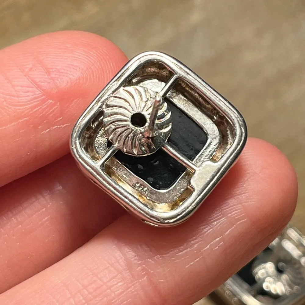 Genuine Amber 925 Sterling Silver Square Stud Earrings - Image 15