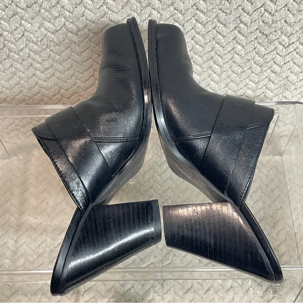 Harley Davidson Darma Black Leather Harness Mule square toe size 7 | bikercore - Image 6