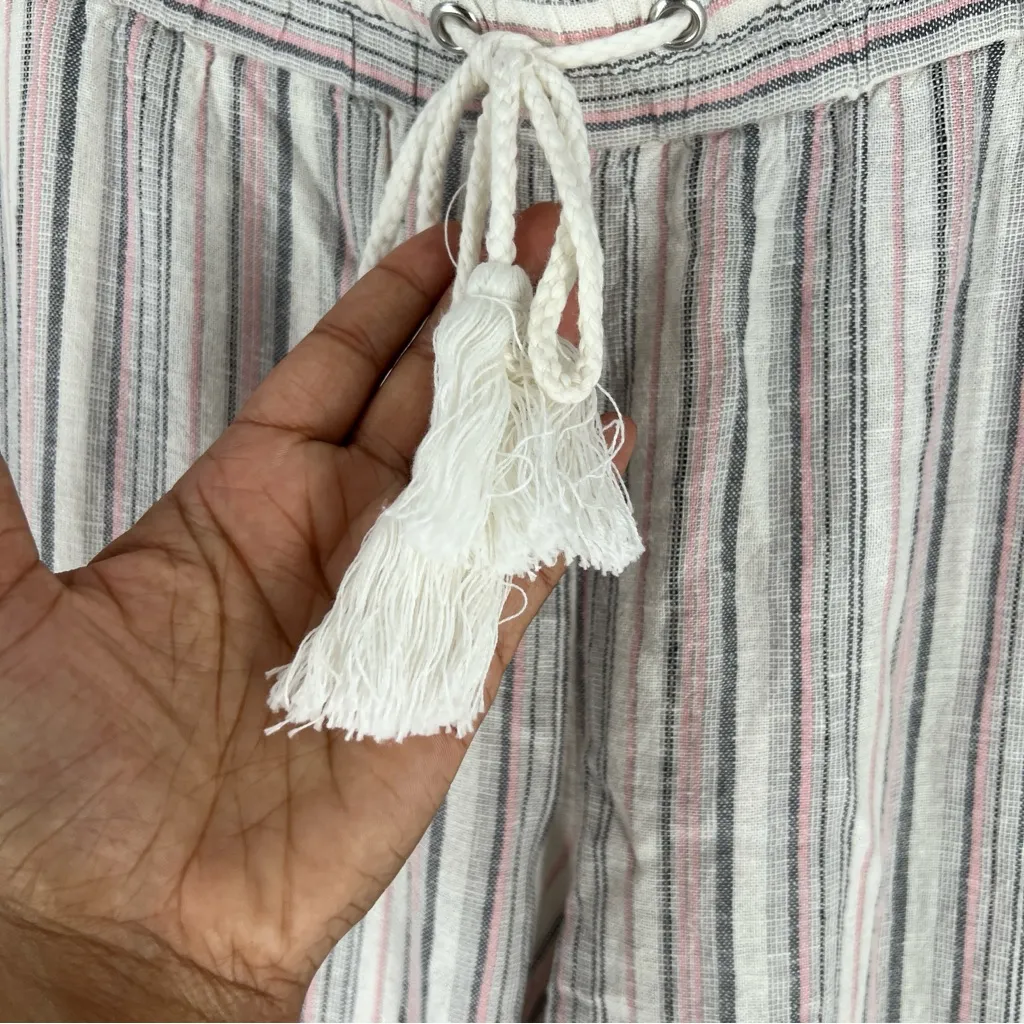 Rewind Striped Linen Blend Drawcord Elastic Waist Straight Leg Pants NWT 3X - Image 7