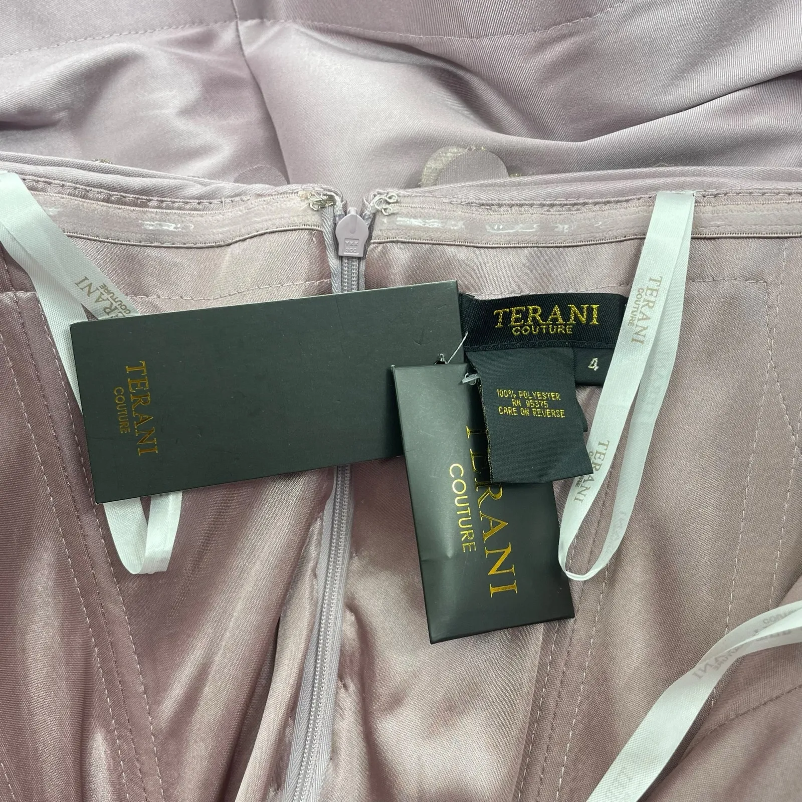 Terani Couture Floral Off Shoulder Long Gown Mauve Size 4 2021E2799 - Image 11