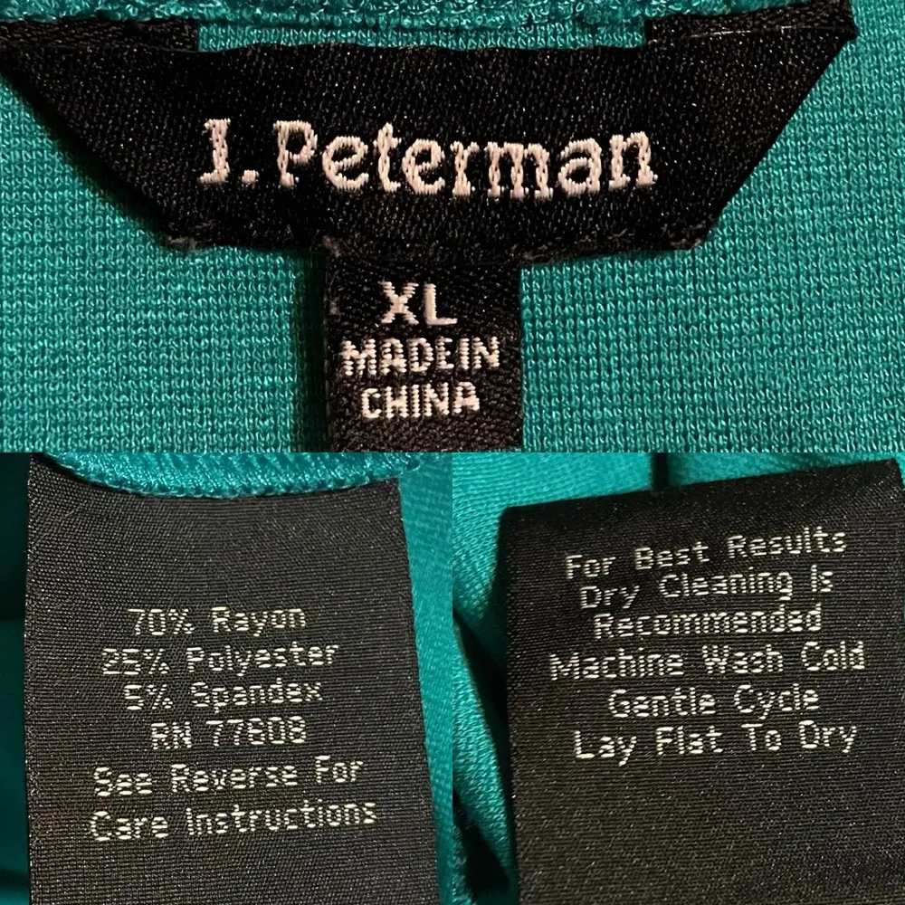 J Peterman Womens Dress Teal Side Drape Sleeveless Knee Length Size XL - Image 7