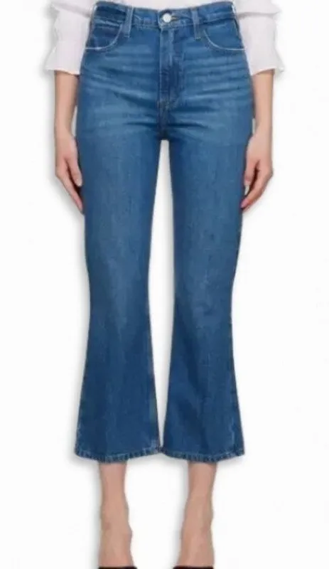 Frame Le High N Tight Jeans Mini Bootcut Cropped Washed Blue Women's US 27 NWT - Image 1