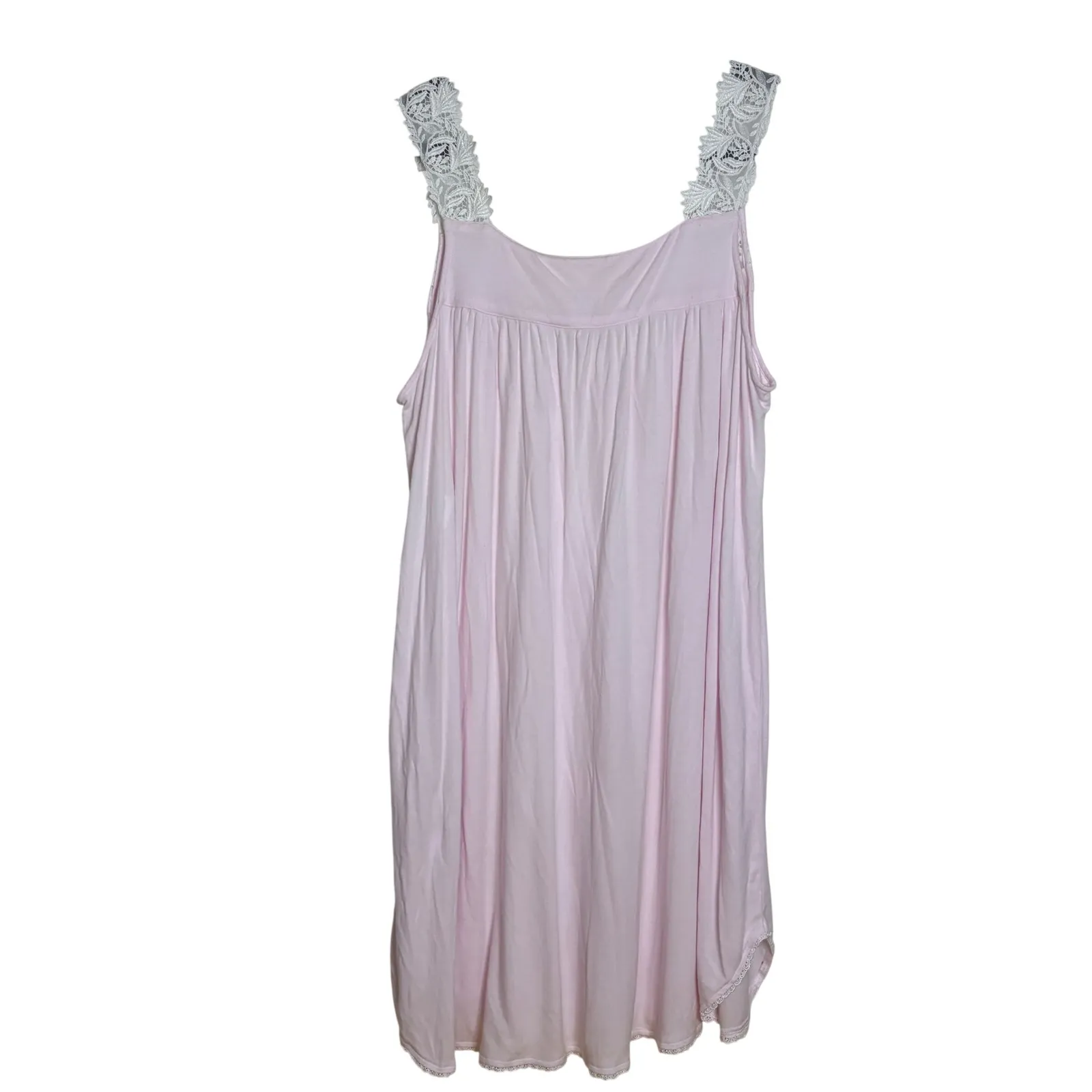 Eileen West Pink Modal Lace Trim Nightgown Sleep Dress XLarge Size XL - Image 7