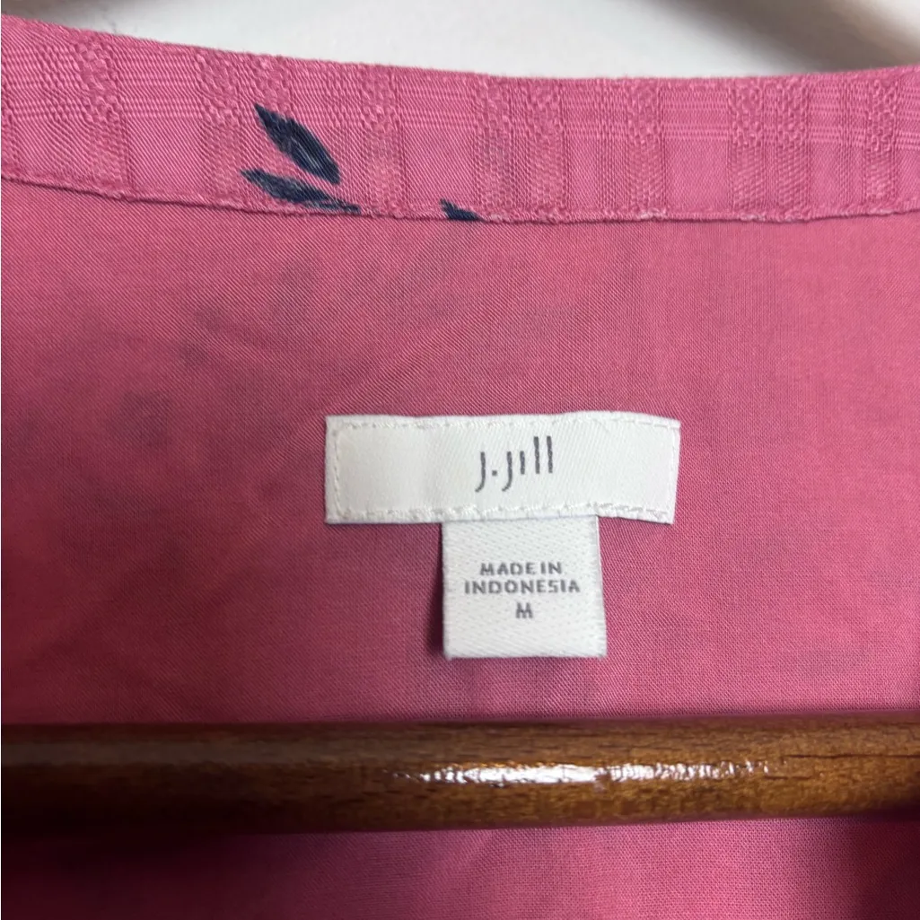 J. Jill Pink Floral Boho Garden Cottage Sleeveless Lined Tiered Maxi Dress Size M - Image 4