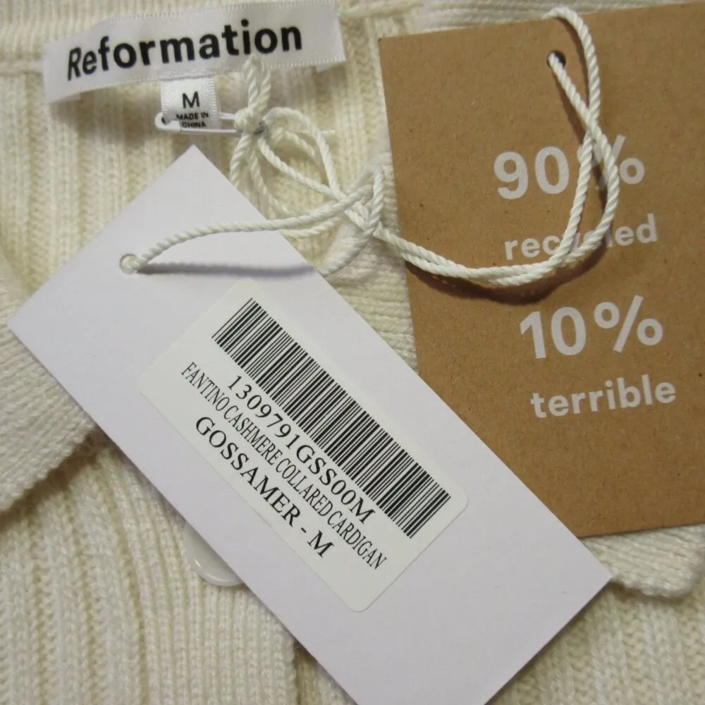 NWT Reformation Fantino Cardigan in Gossamer Cashmere Oversized Sweater M - Image 6