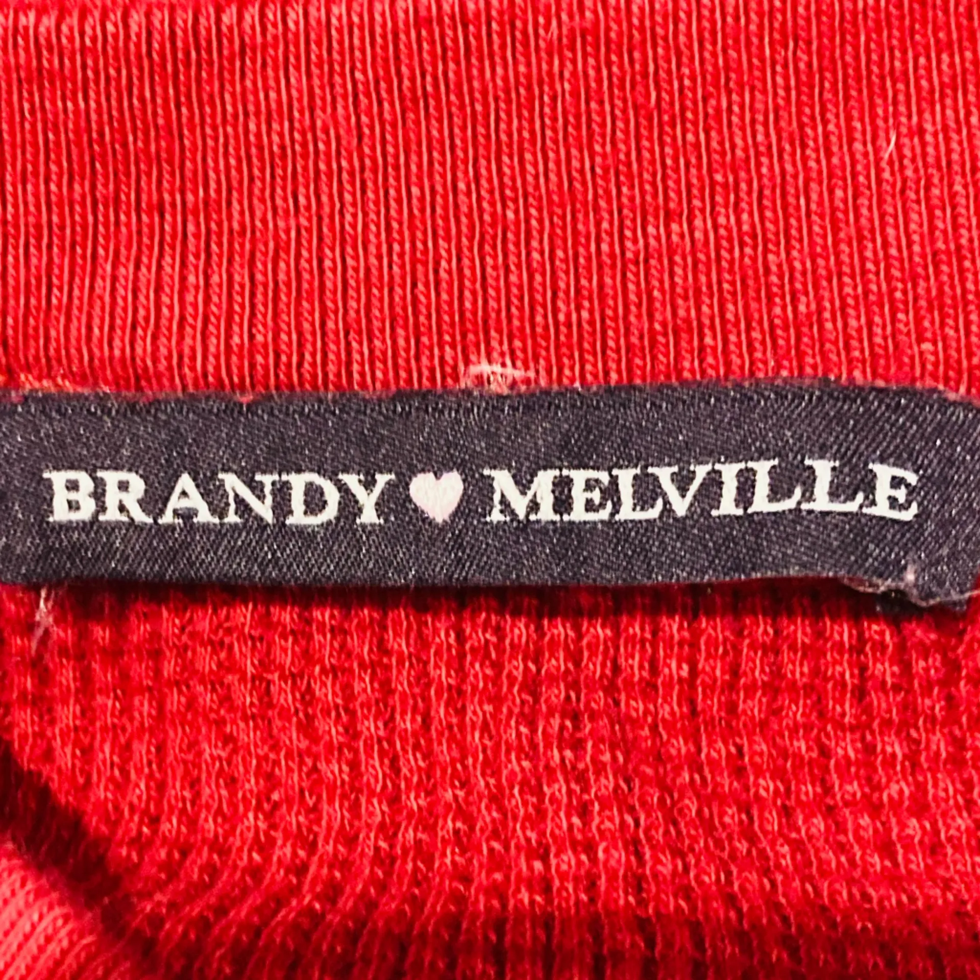 Brandy Melville burgundy red waffle knit slightly cropped thermal top. - Image 2