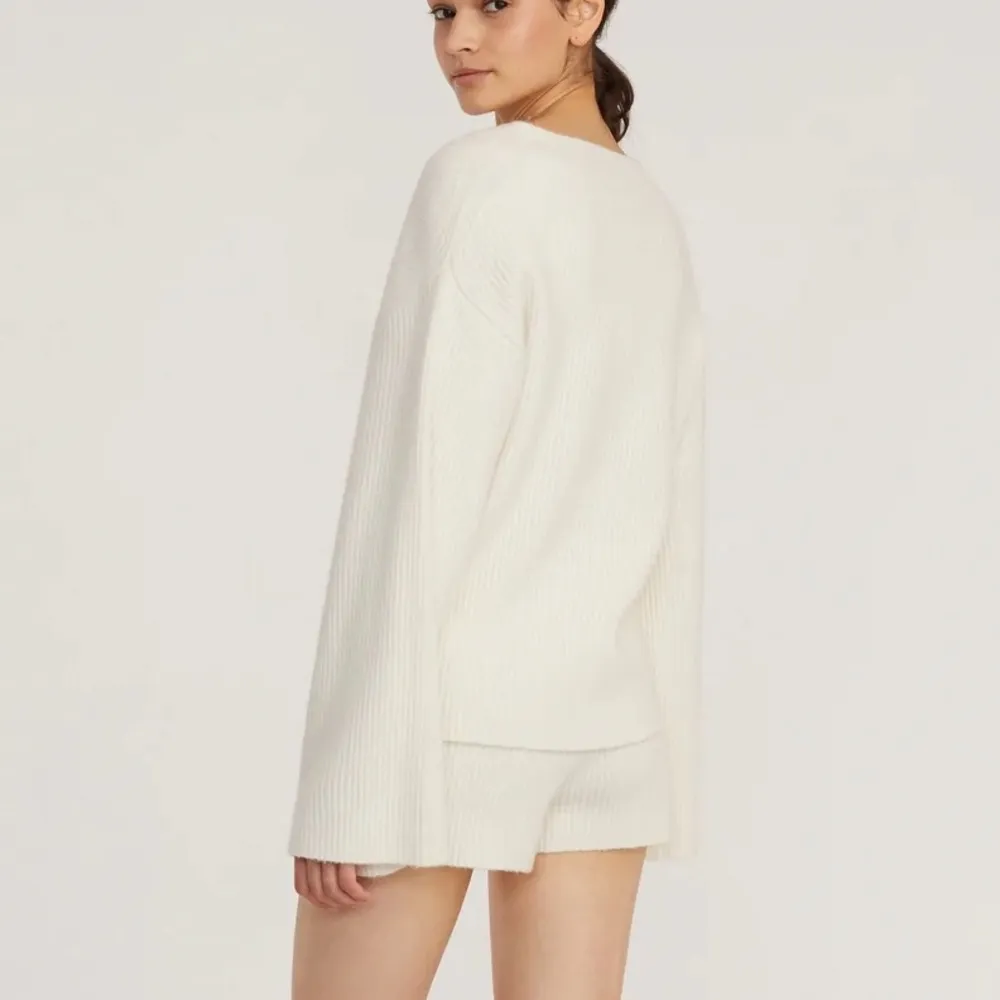 Marissa Webb Arie ribbed cashmere blend Henley sweater in cream size S White - Image 3