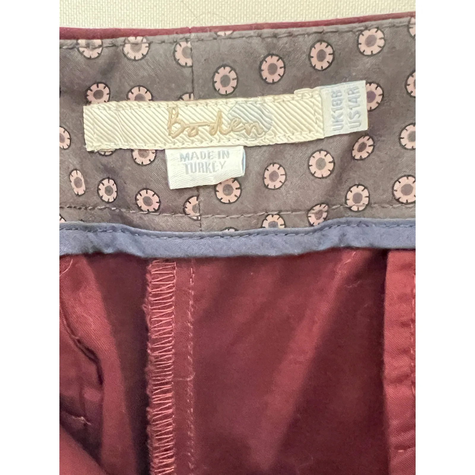 Boden size 14 burgundy cropped pockets wide leg high-rise stretchy dressy - Image 6