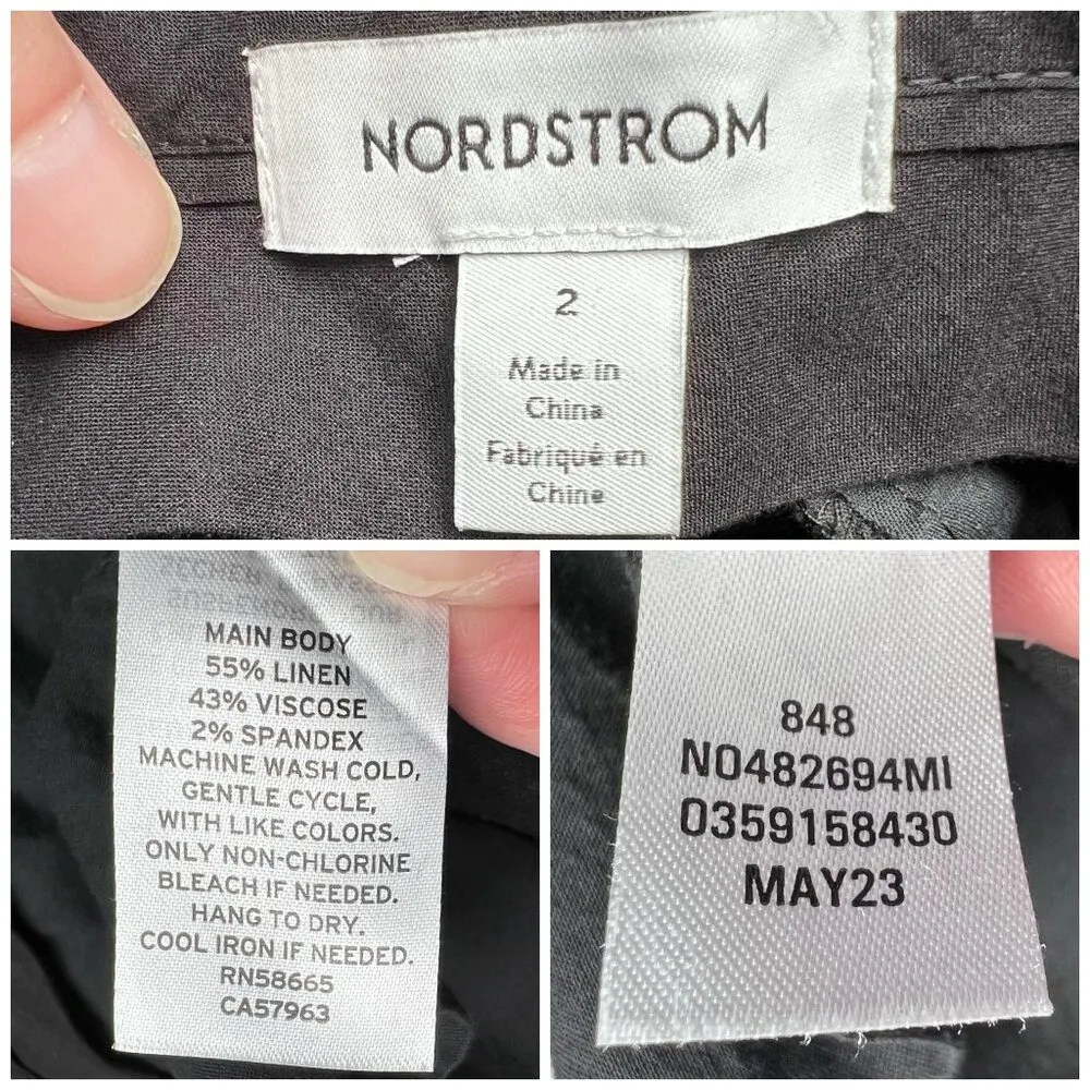 High-Waisted Linen Blend Shorts Size 2 - Image 3