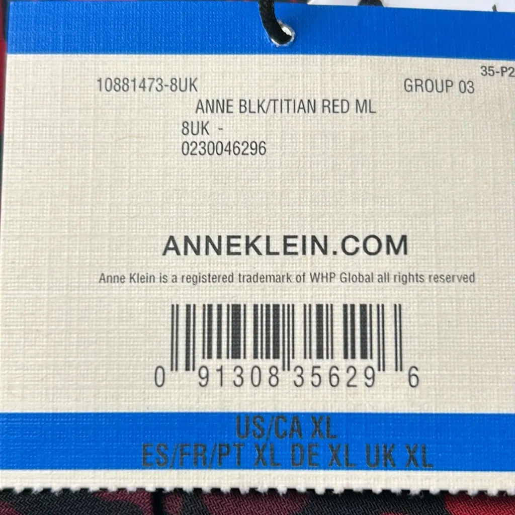 Anne Klein Red and Black Patterned Top Size XL - Image 12