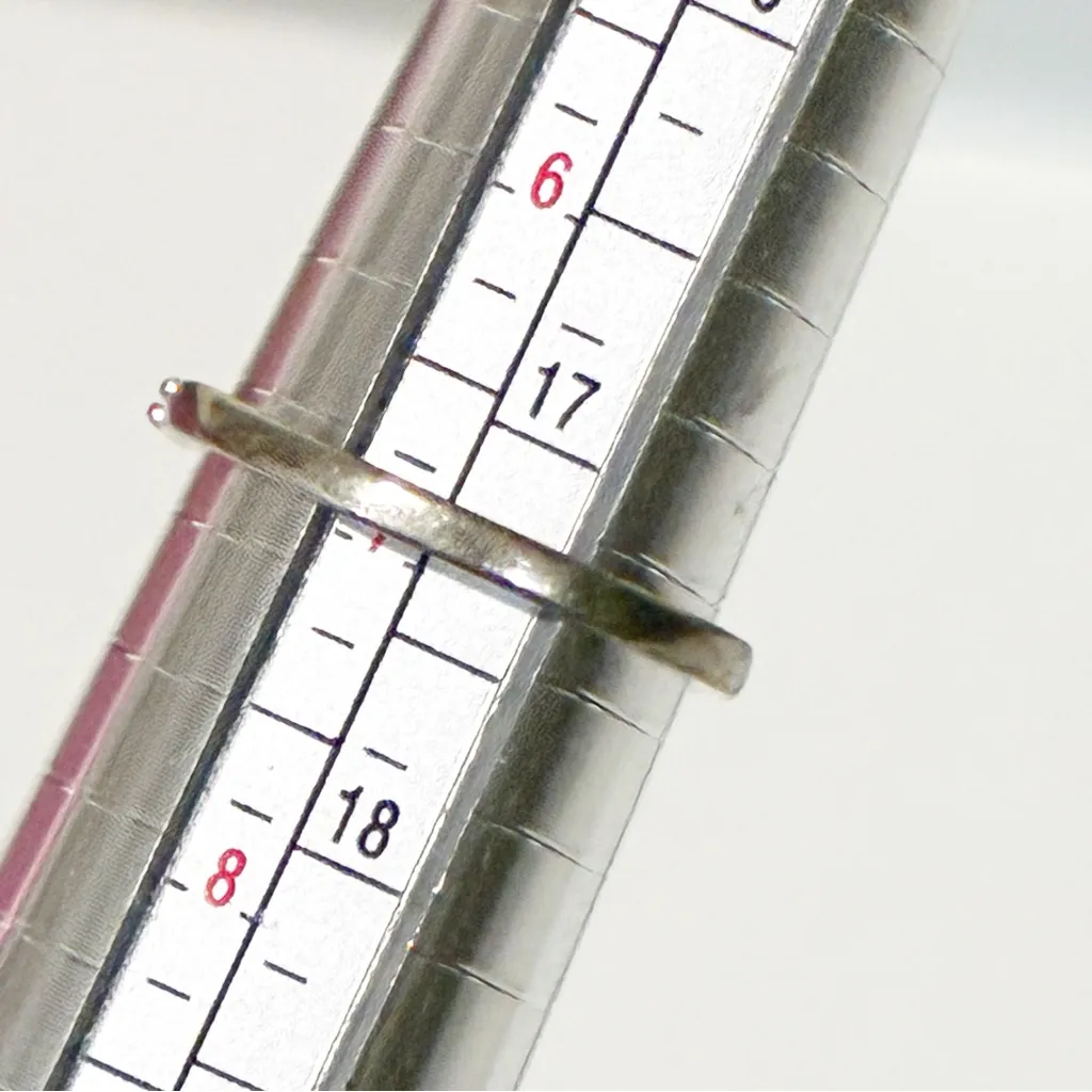 Dainty Opal Promise Ring Unmarked Silver Tone Oval Cut Size 7 - Image 3