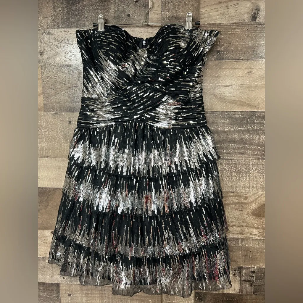 Blondie Nites By Stacy Sklar Mini Dress Formal Gems Prom Homecoming Polyester Black Size undefined - Image 3