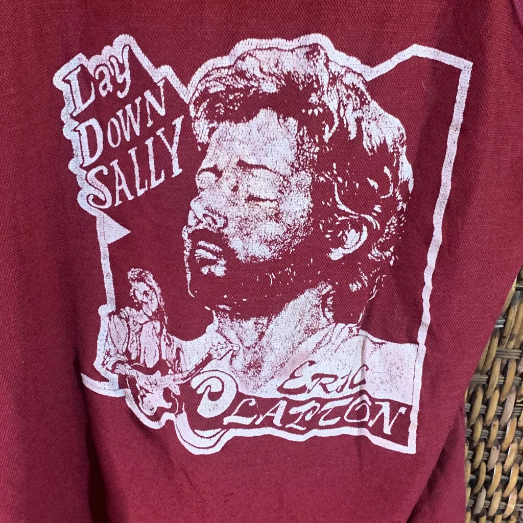 Vintage 80’s Eric Clapton Young Stars Burgundy Mesh Tank Top Size S/M Red Size M - Image 3