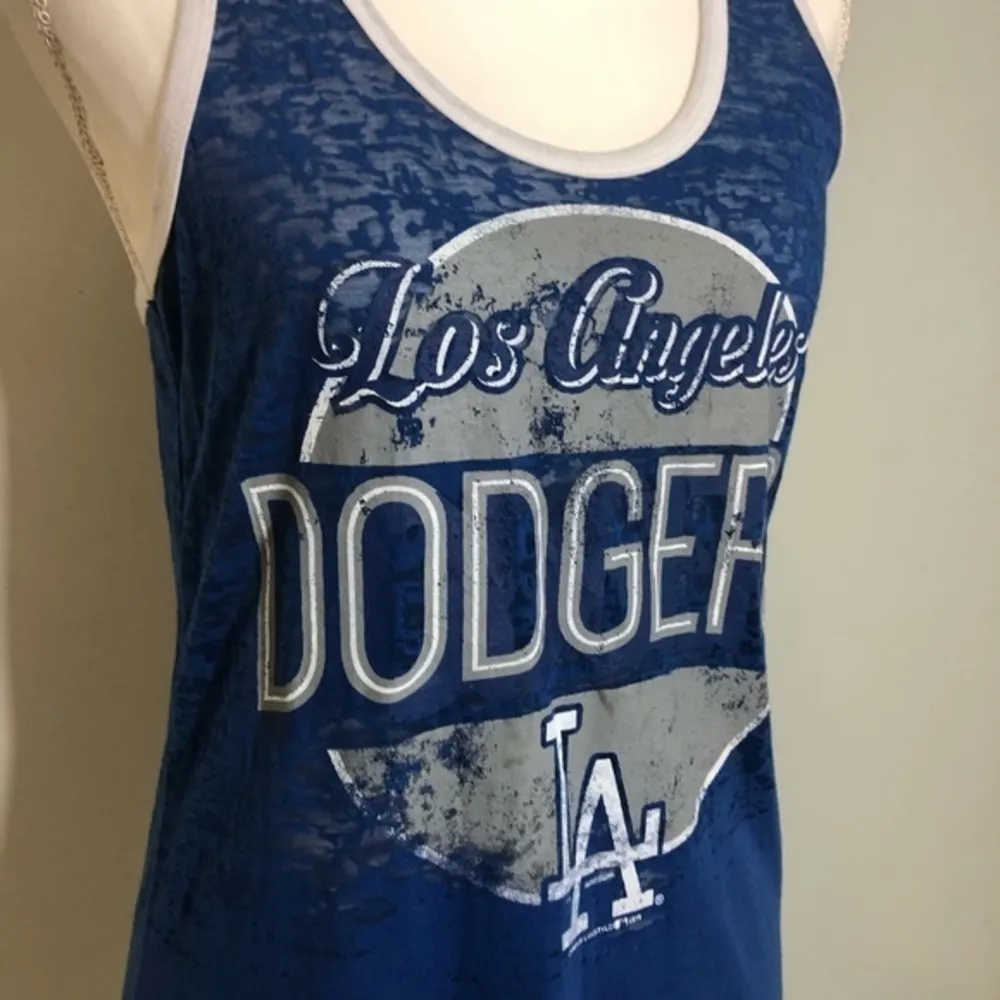 NWOT Blue Marled LA Dodgers Racerback Tank Top New - Image 3