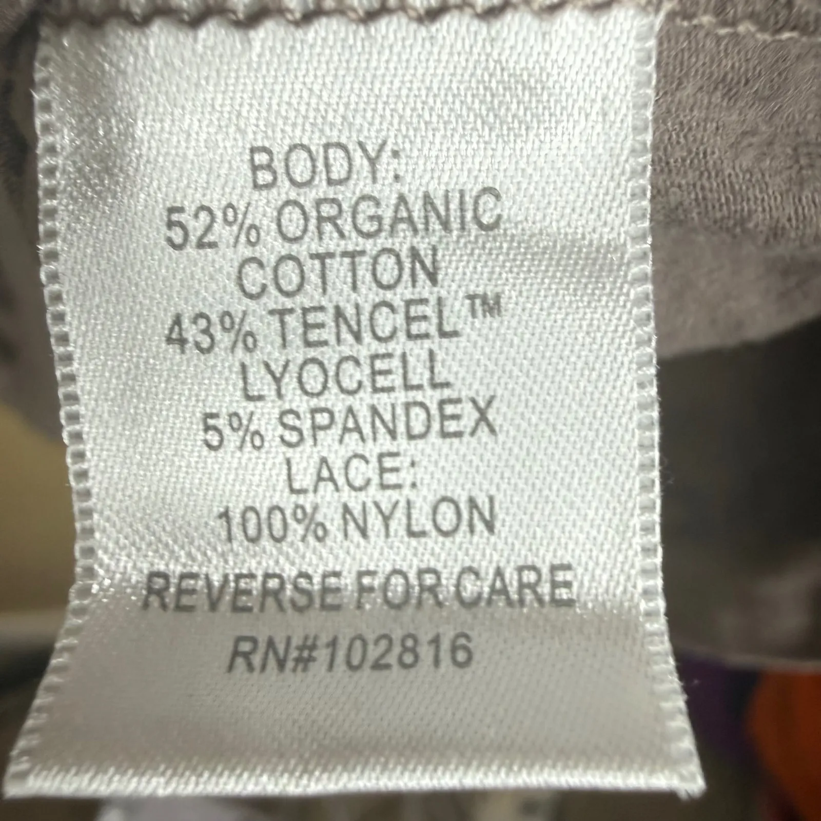 Garnet Hill Gray‎ Lace Sleeve Dolman Top Womens Size LG Organic Cotton Blend - Image 5