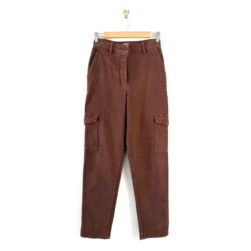 Wilfred Free Aritzia Modern Cargo Pants High Waist Twill Brown Sz 2 - Image 5