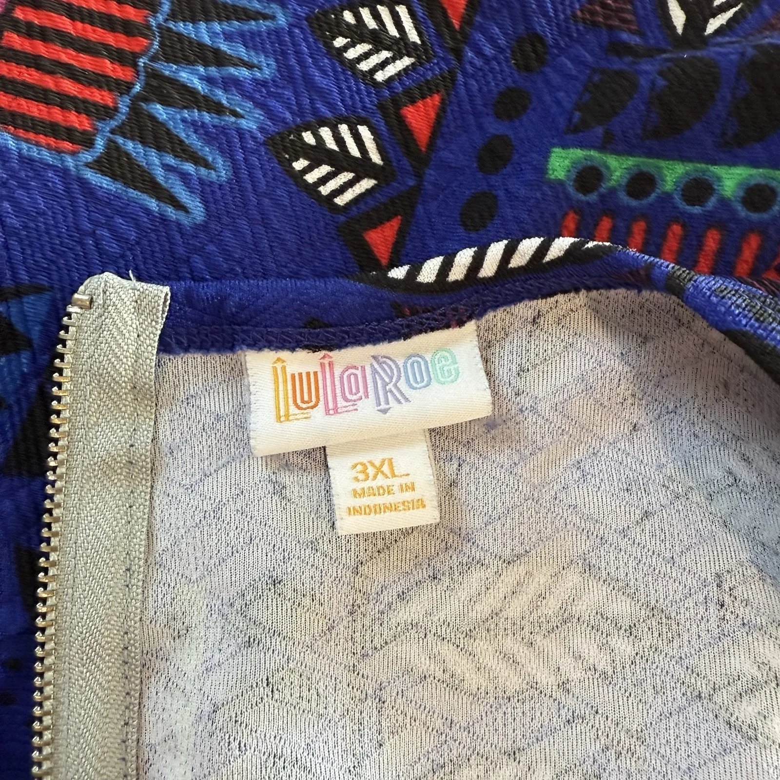 LuLaRoe Red Blue Colorful Floral Pockets Stretch Amelia Dress‎ Size 3XL - Image 8