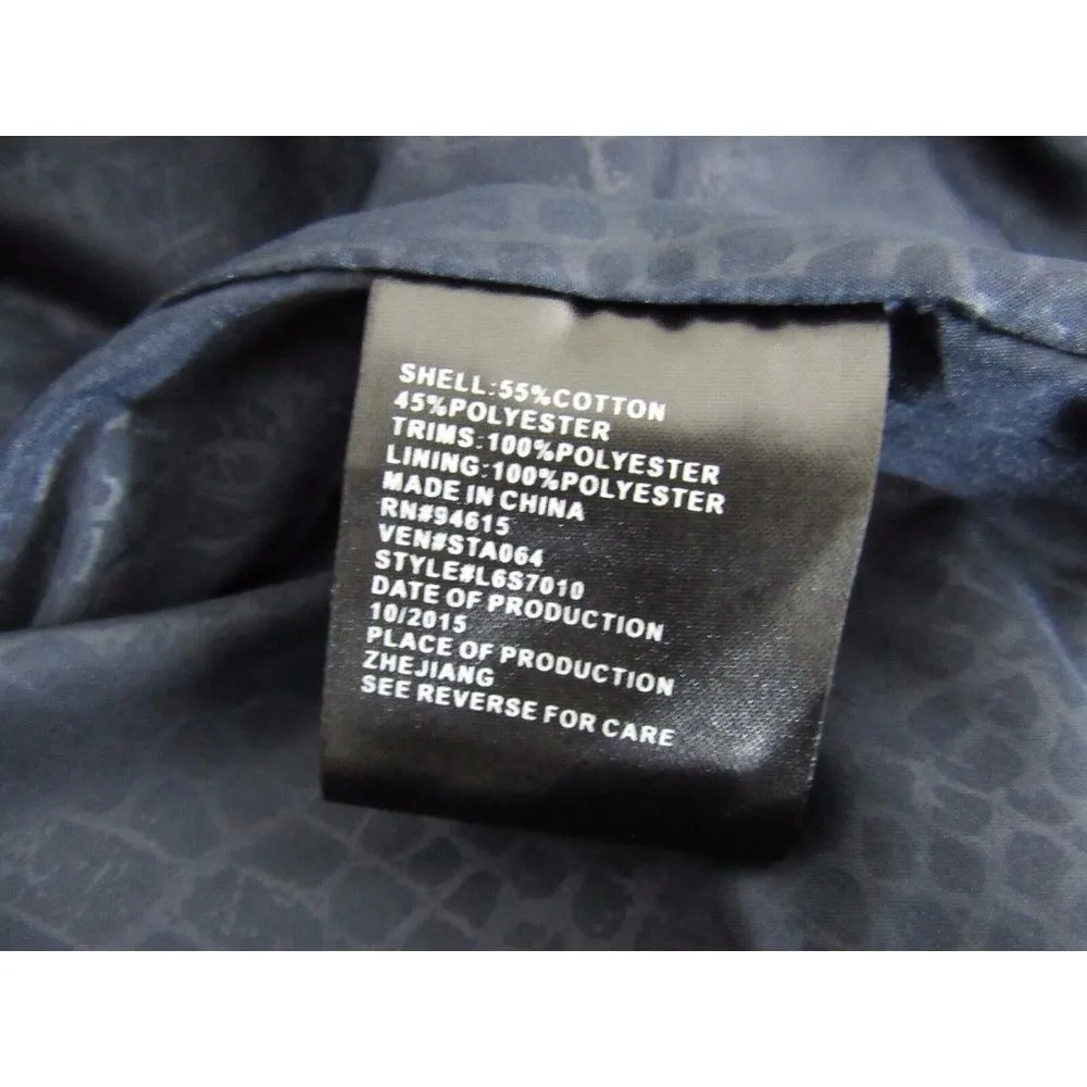 Sam Edelman Womens Trench Coat Lace Detail Roll Sleeve Navy Blue Size S - Image 6