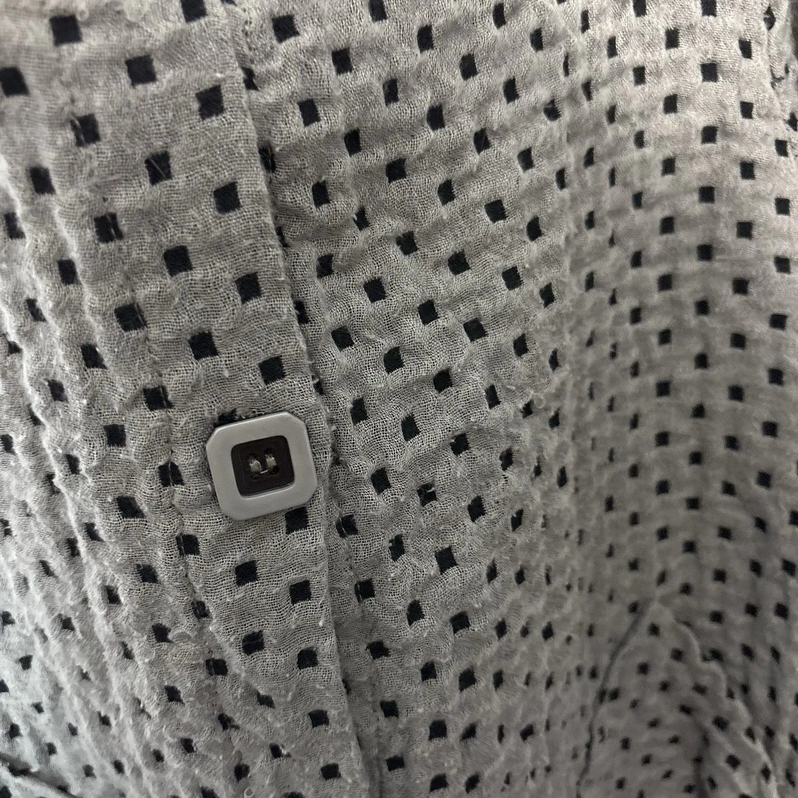 Habitat Jacket Women Gray Black Square Swing Pockets Lagenlook Art To Wear L - Image 8