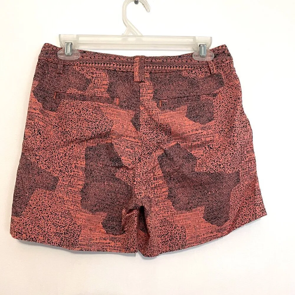 CARTONNIER ANTHROPOLOGIE Island Hopper Shorts Pink Navy Blue Printed Cotton Boho - Image 12