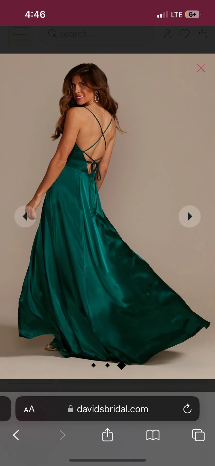 David's Bridal charmeuse cowl bridesmaid dress with lace-up back - Image 5