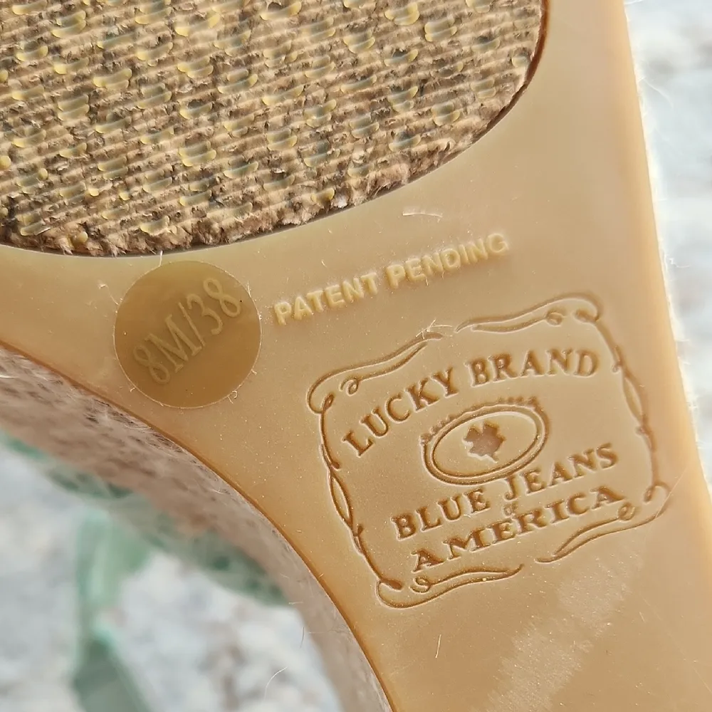 Lucky Brand Espadrille Wedge Bohemian Sandals Seafoam Green 8 - Image 2