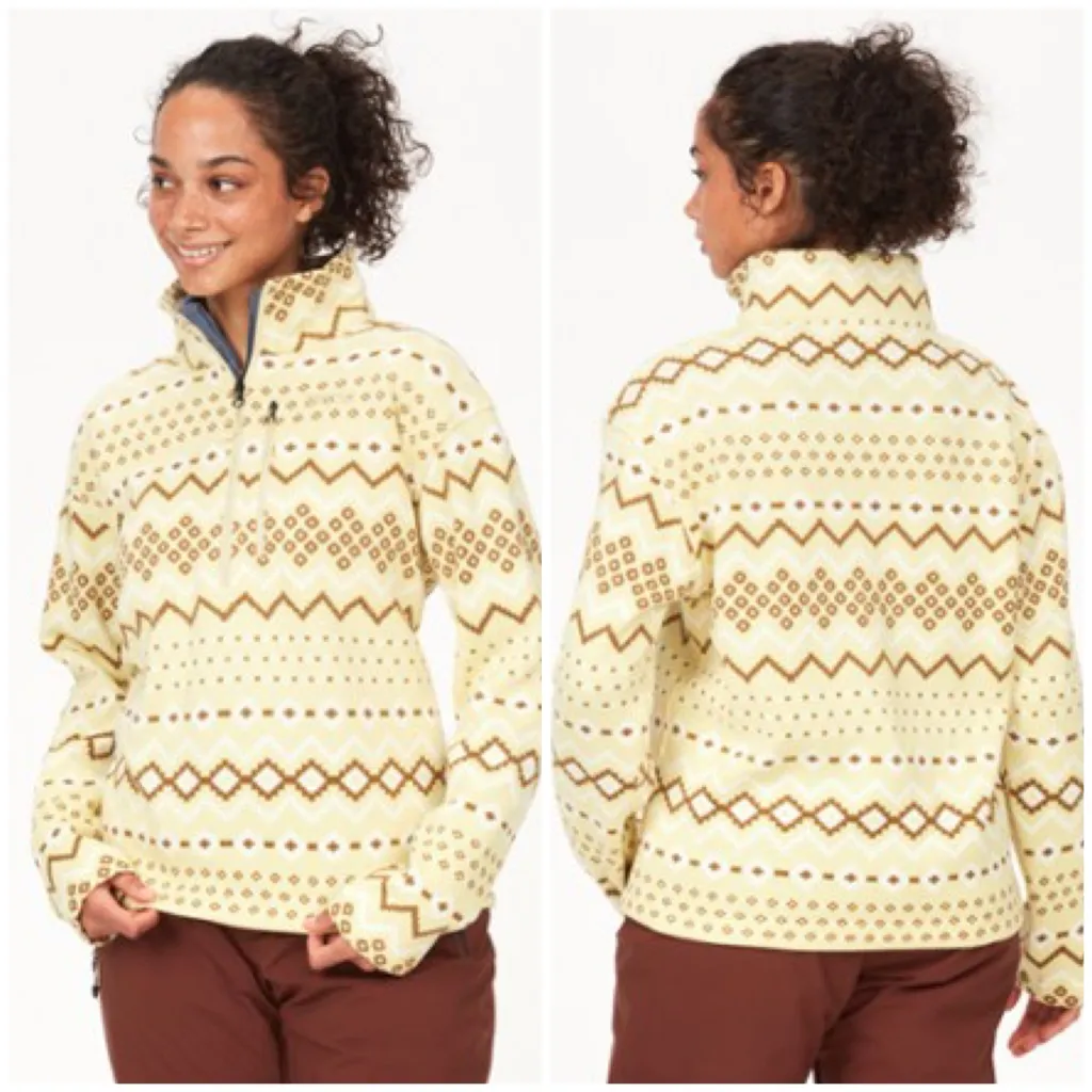 Marmot Heavyweight Drop Line Printed Half-Zip Fleece Pullover Nordic / Wheat S - Image 2