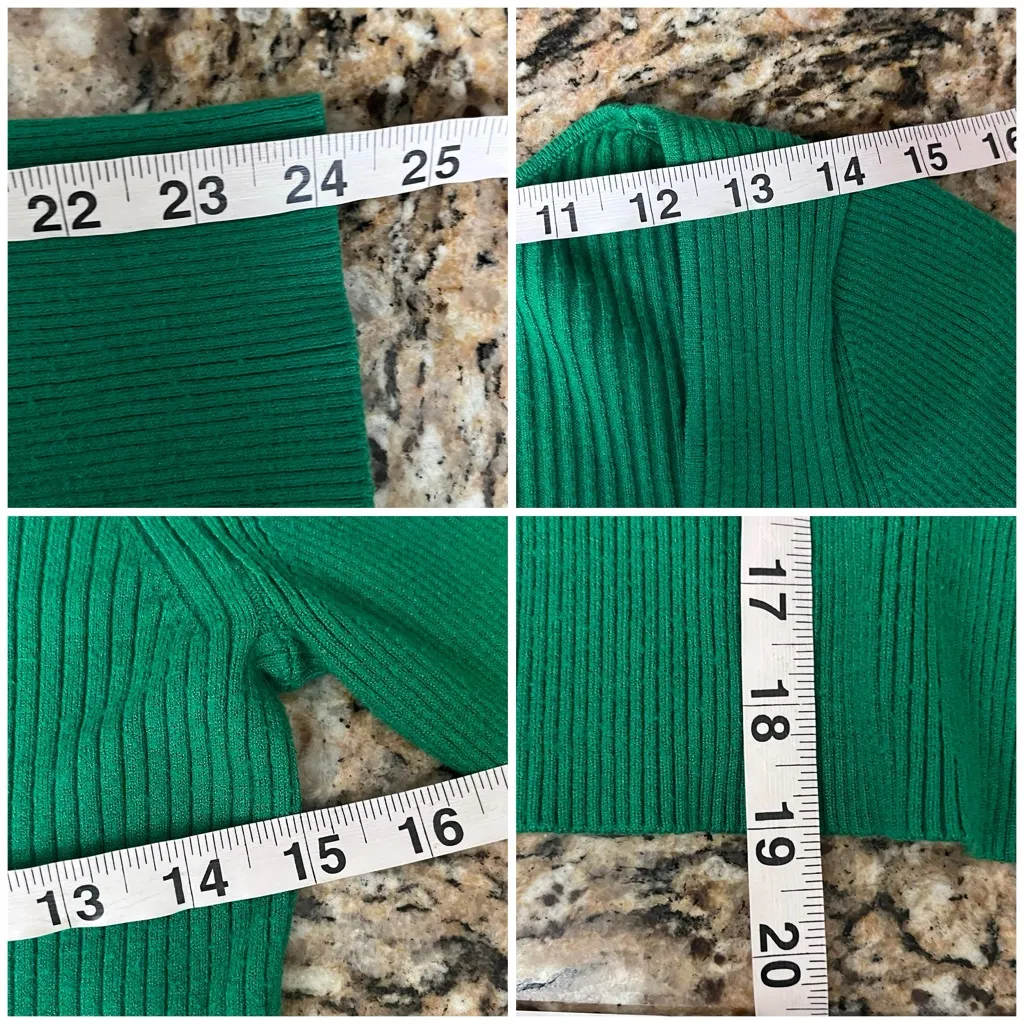 Banana Republic Kelly Green Ribbed Sweater Preppy Coastal Beach Nautical M Boho - Image 5