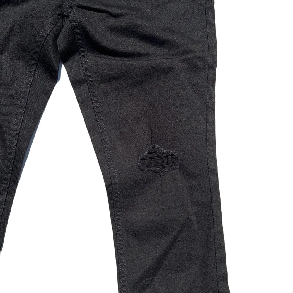 Calvin Klein Jeans Mid Rise Skinny Distressed Patch Black Jeans Size 27X30 New - Image 4