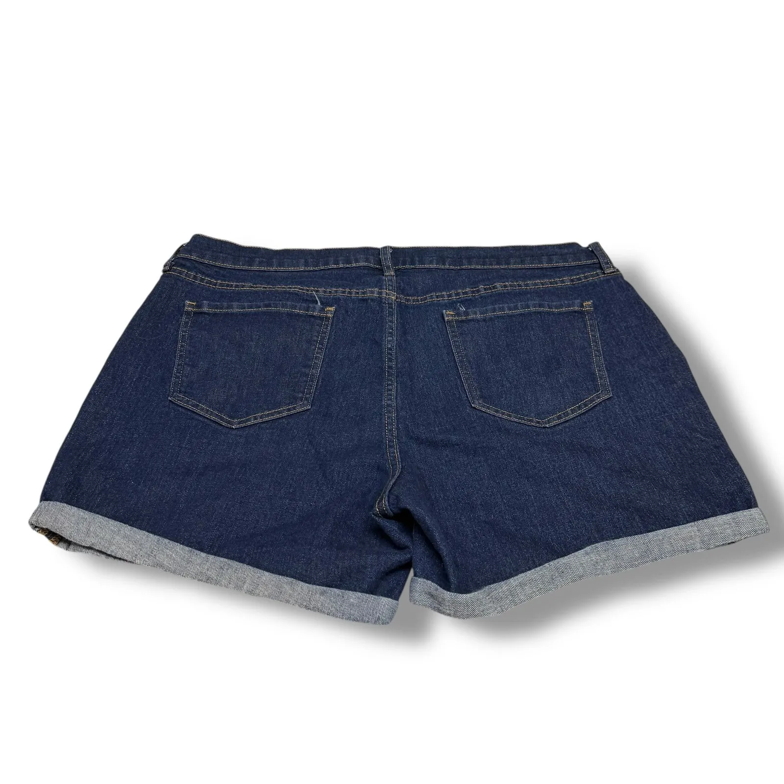 Old Navy The Sweetheart Denim Jean Shorts Women's Size 16 Cuffed Dark‎ Wash - Image 2