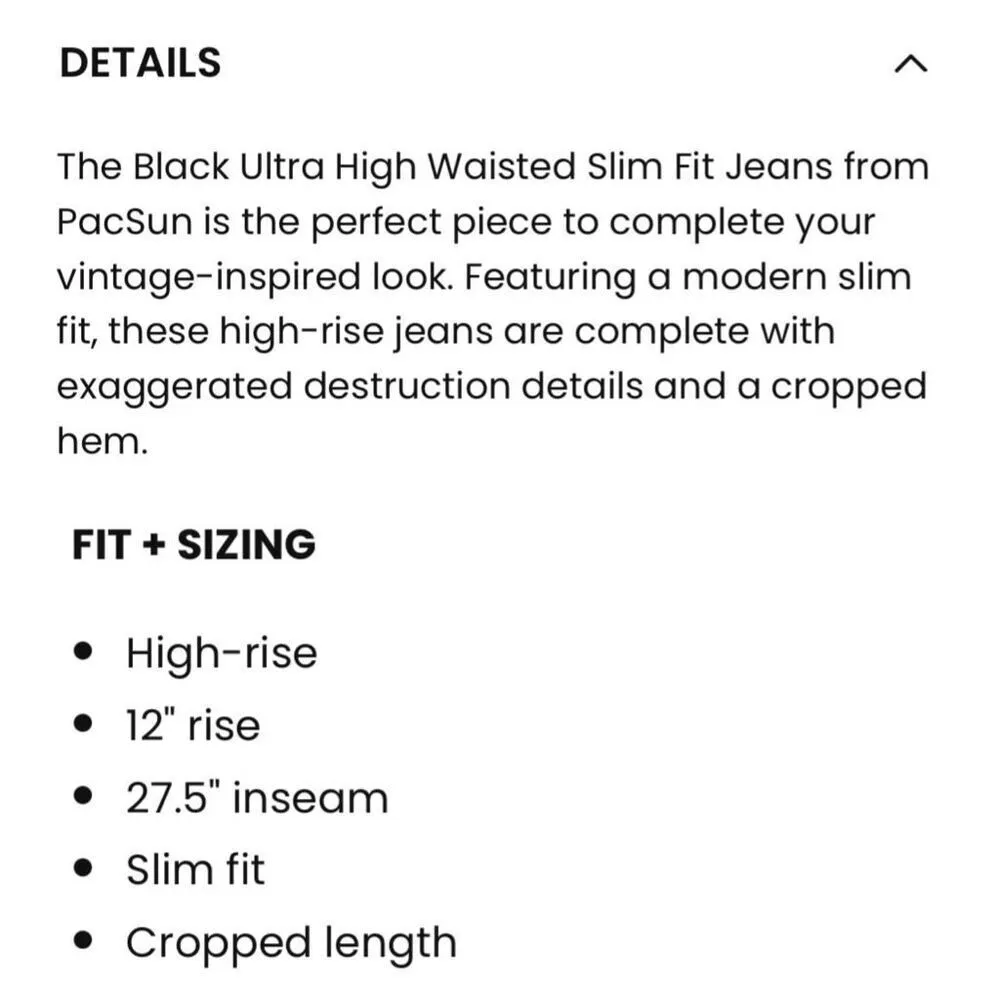 Ultra High Rise Jeans Destroyed Black Slim Button Fly - Image 6