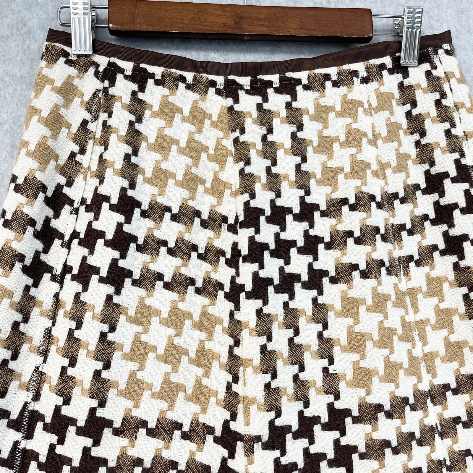 VTG 90s Perry Ellis Houndstooth Skirt‎ Womens 4 Academia Schoolgirl Classic - Image 4