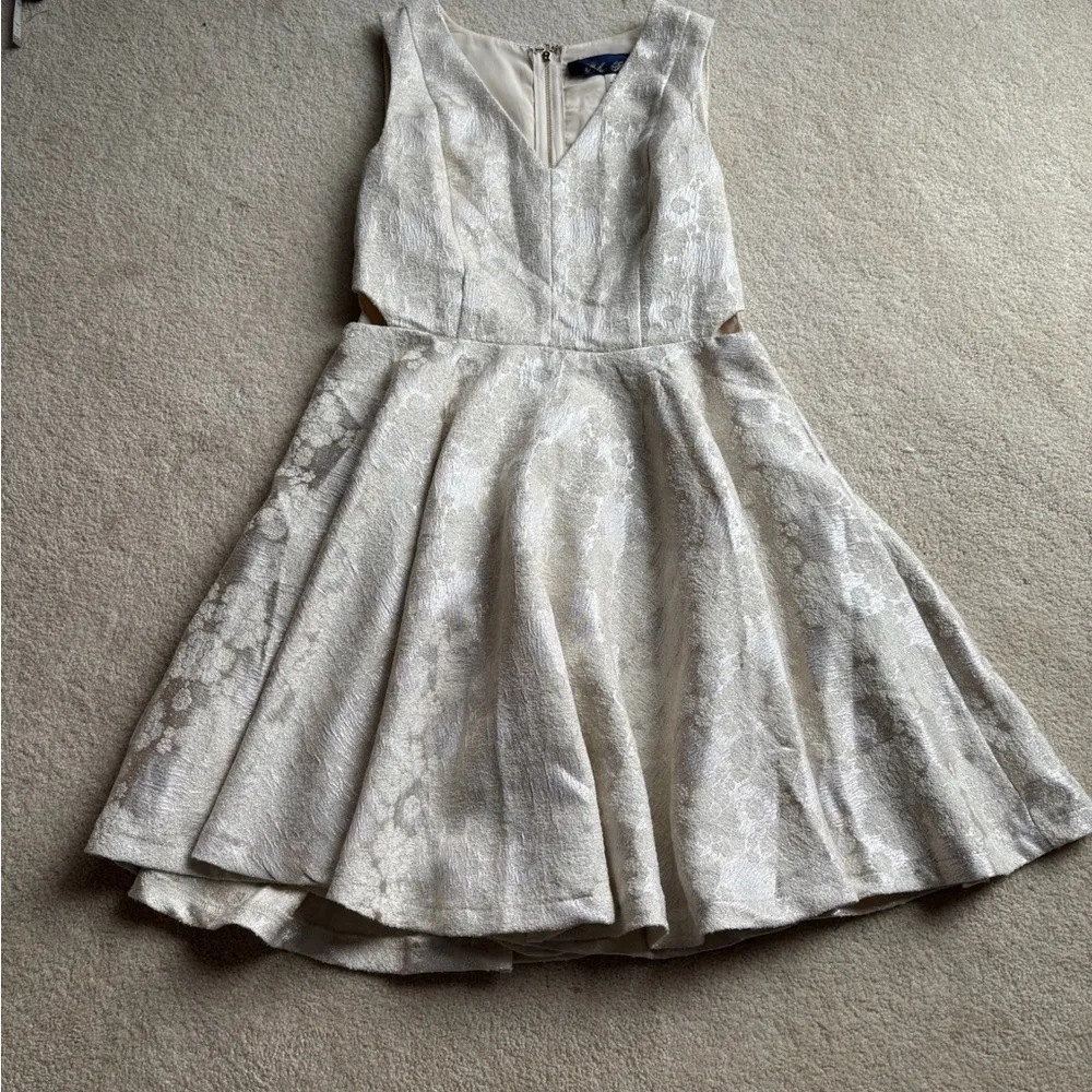 Blue Rain Gold Pleated Halter Mini Dress size S - Image 8