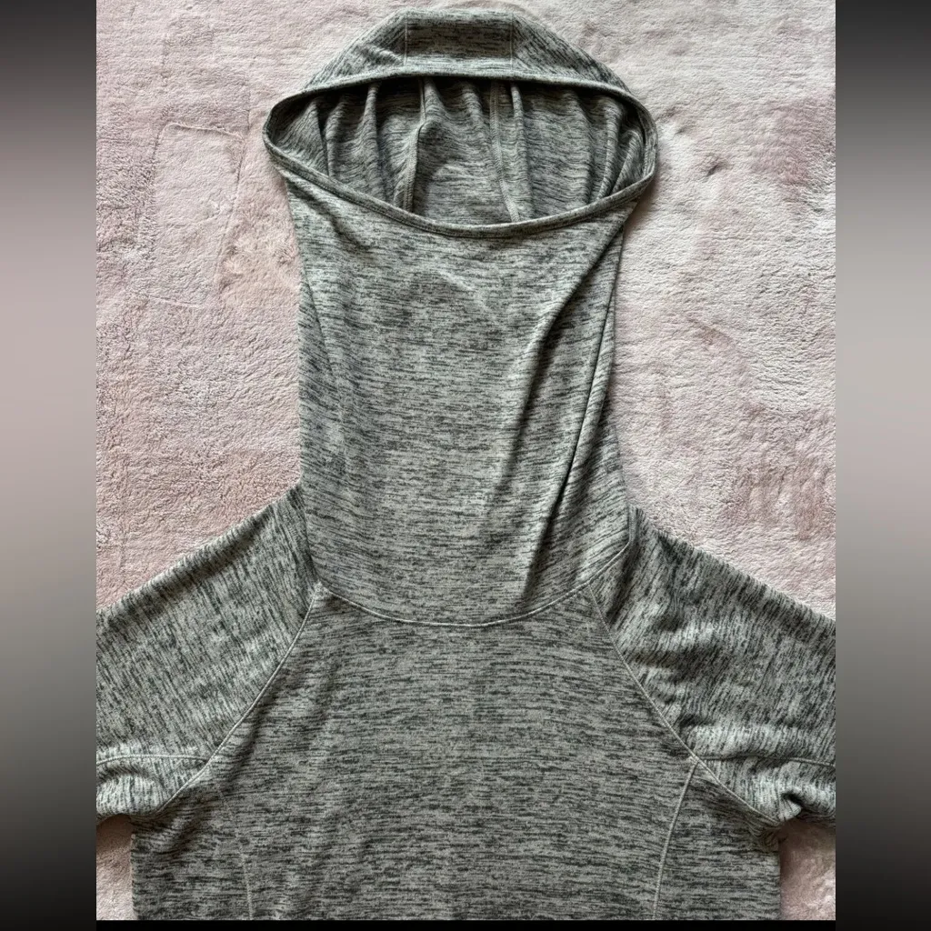 Athleta Women’s Blissful Cowl‎ neck Hoodie Drawstring Waist Heather Grey Size S - Image 3
