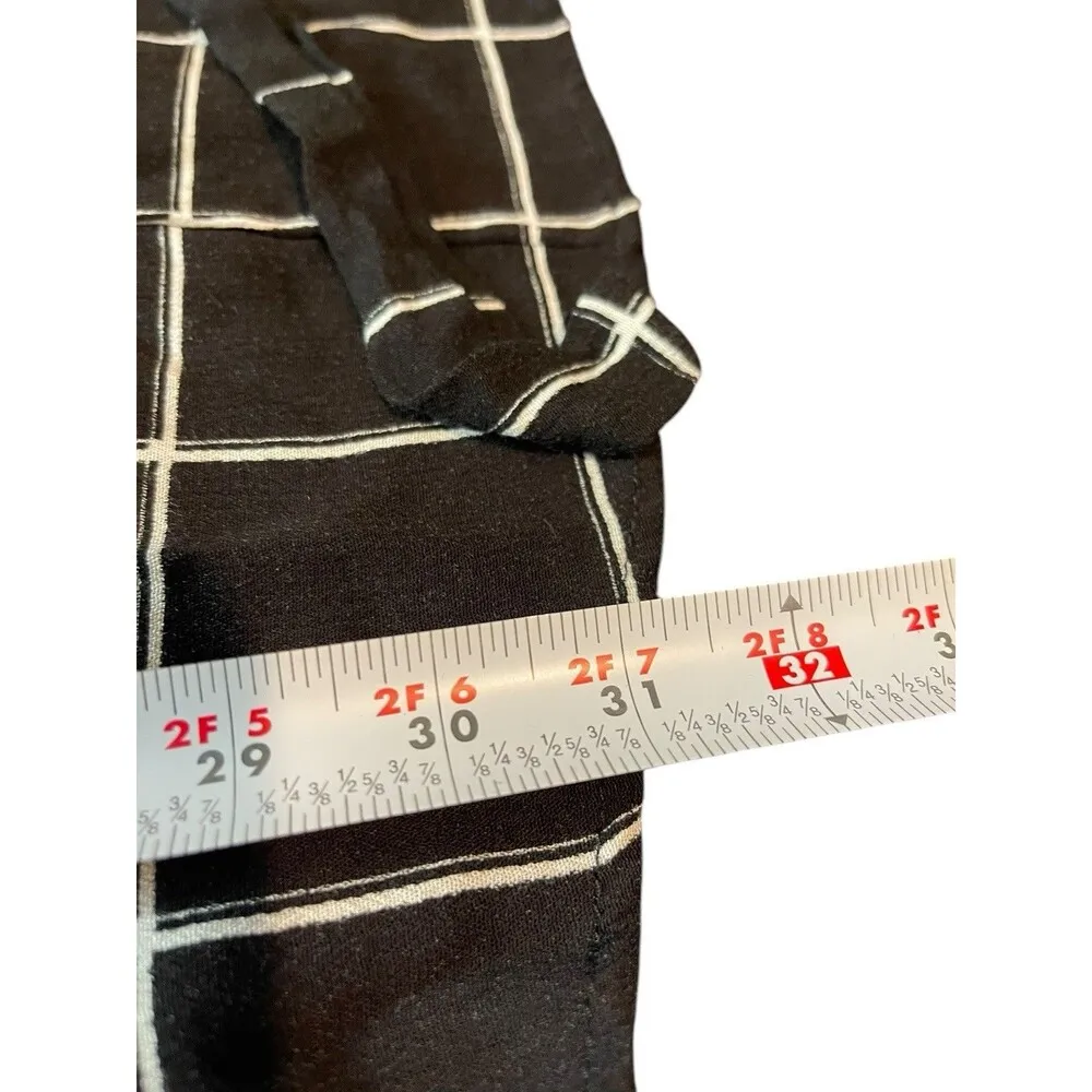 J Mode Black Plaid Light Weight Semi Sheet Rayon 3/4 Sleeve Side Tie Top 3X - Image 9