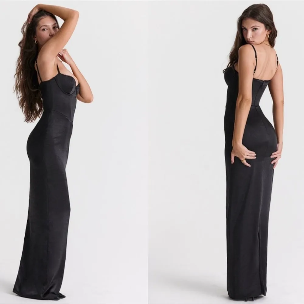 NWOT HOUSE OF CB Stefania Black Corset Maxi Dress sz L - Image 3