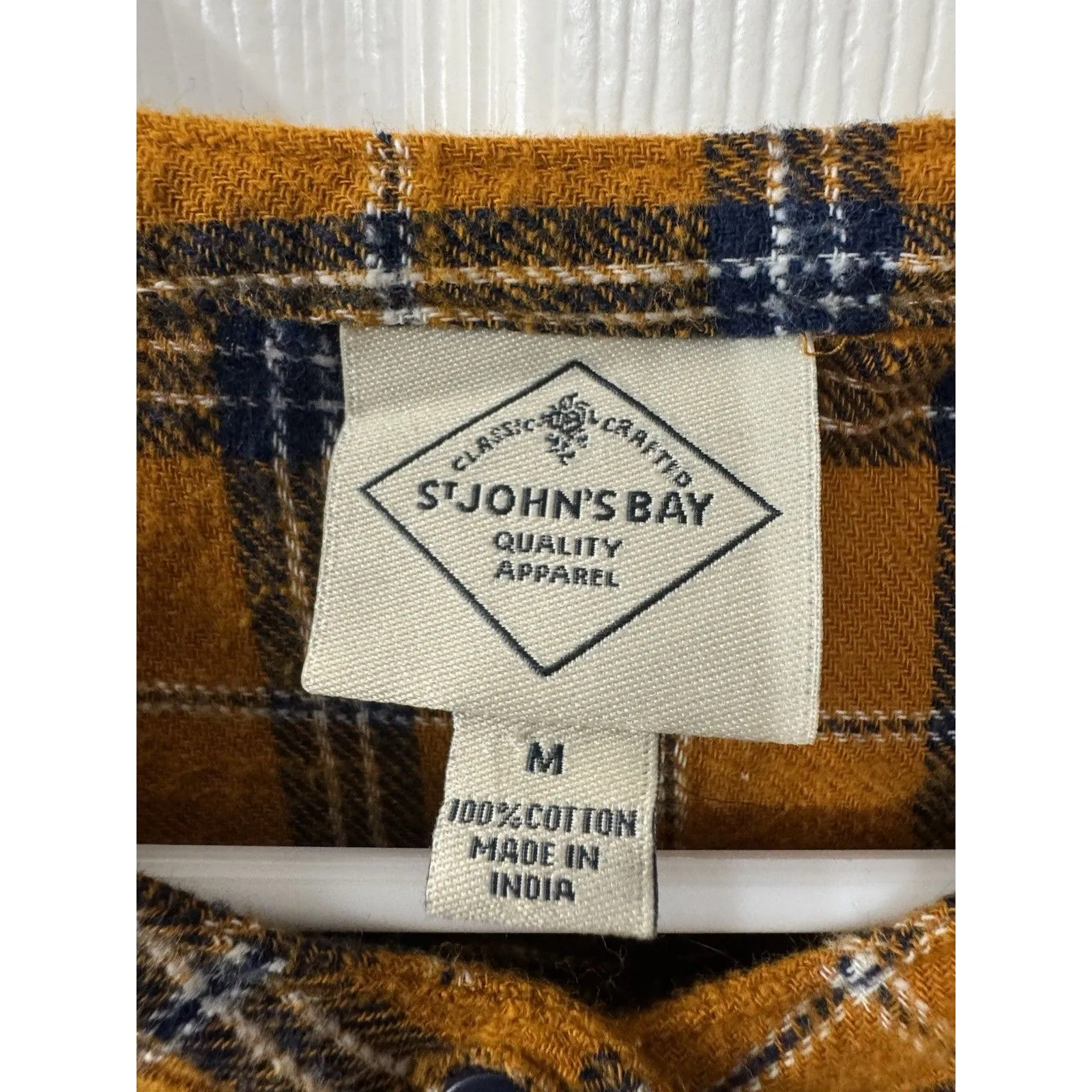 Y2K Cute St John’s Bay Women Size Medium Plaid 100% Cotton Baby Doll Flannel Top - Image 3